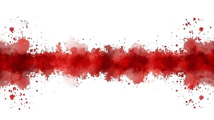 Red Splatter Banner with White Background for Artistic Designs