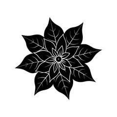 Poinsettia Silhouette vector illustration