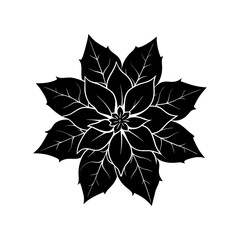 Poinsettia Silhouette vector illustration