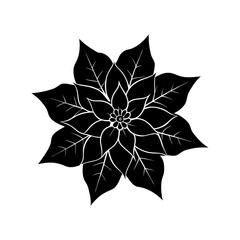 Poinsettia Silhouette vector illustration