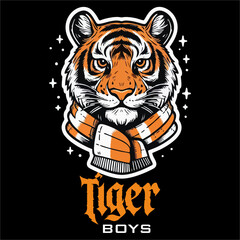 Obraz premium A vector of Logo Tiger for Football fans ultras hooligans 