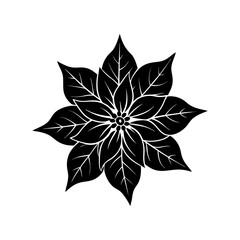 Poinsettia Silhouette vector illustration
