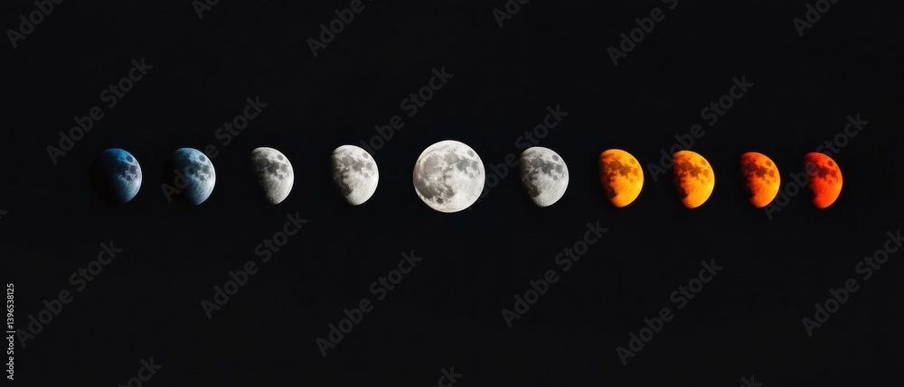 Leinwandbilder cosmic evolution immersive lunar eclipse time-lapse visualization for astronomy enthusiasts, digital