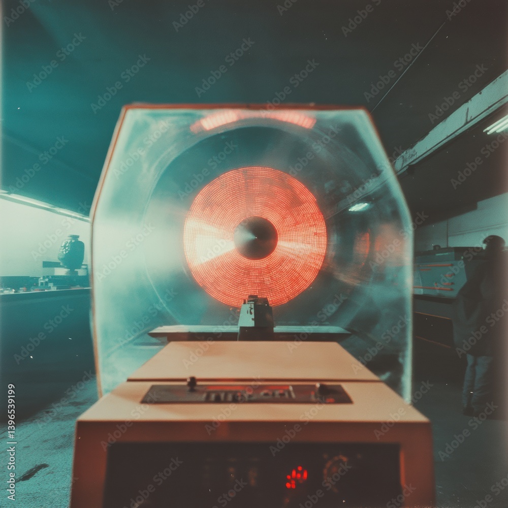 Aufkleber Immersive Defense Tech High-Fidelity Radar Visualization with Retro-Futuristic Design - Next-Gen National Security AI Monitoring Interface