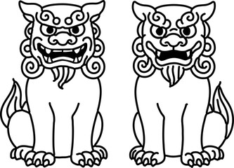 Line drawing illustration of a set of two pairs of 