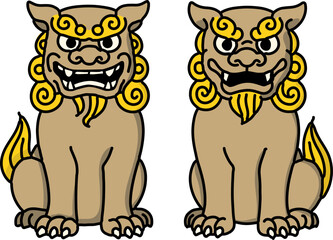 Color illustration of a set of two pairs of 