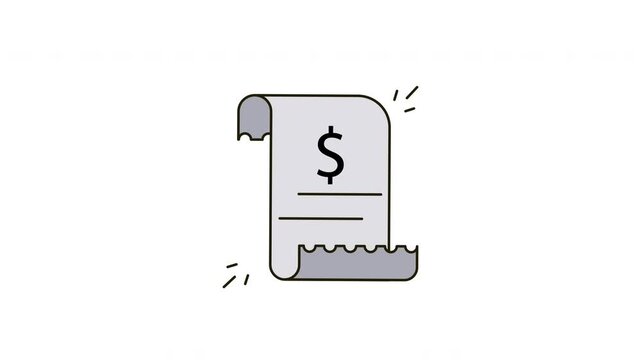 animation A receipt with a dollar sign on it.