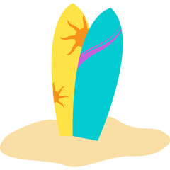 Surfing Board On Sand