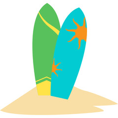 Surfing Board On Sand