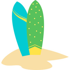 Surfing Board On Sand