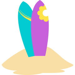 Surfing Board On Sand