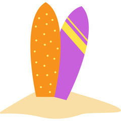 Surfing Board On Sand