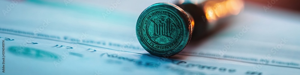 Leinwandbilder digital finance revolution sleek teal approval seal validates modern lending - fintech transformatio