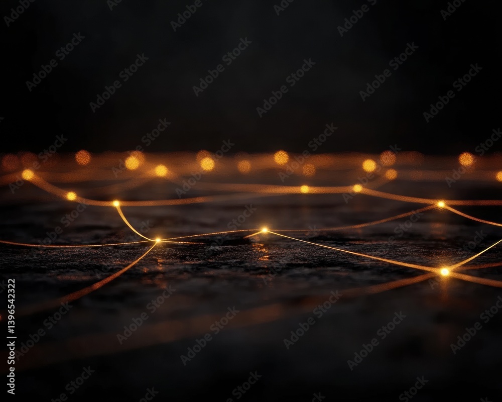 Poster Hyper-Connected Urban Intelligence Illuminated Network Grid Visualizing Next-Gen Digital Infrastructure and Smart City Connectivity Paradigms