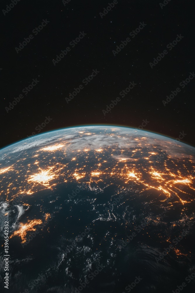 Aufkleber global connectivity reimagined futuristic satellite visualization of earths digital nervous system -