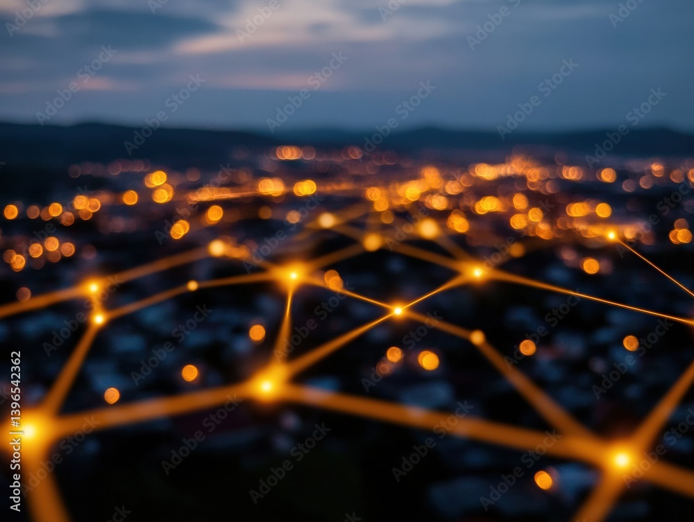 Poster Quantum Urban Connectivity Next-Gen Smart City Neural Network Visualization with Luminous Data Pathways - Transformative Digital Infrastructure Innovation