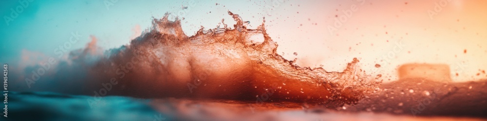 Poster Liquid Dynamics Unleashed Cinematic Water Splash Capturing Climate Resilience and Elemental Motion in High-Definition Artistic Engineering