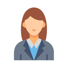 Female Profile with Blazer Icon Design