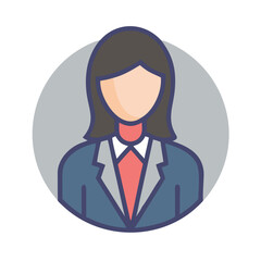 Female Profile with Blazer Icon Design