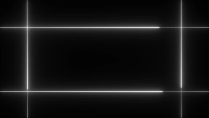 Neon line glowing square frame on black background. Glowing neon frame background animation square shape. - Powered by Adobe