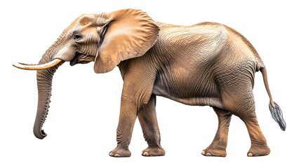 Fototapeta premium Elephant Standing on Ground with White Background for Stock Use