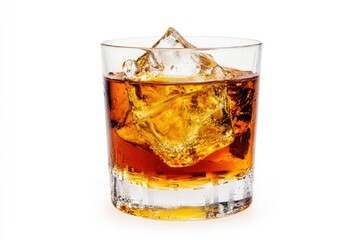 Enjoying Whiskey on the Rocks in a Glass - Refreshing Drink