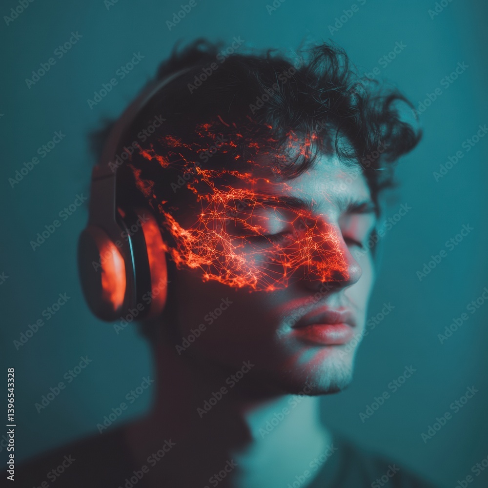 Fototapete neurogenic soundscapes immersive neurotech visualization of cognitive enhancement through advanced a