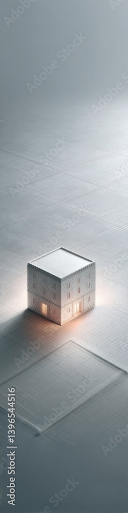 Leinwandbilder Minimalist Architectural Visualization Isometric Design Innovation Exploring Virtual Spatial Modeling and Next-Gen Architectural Technologies