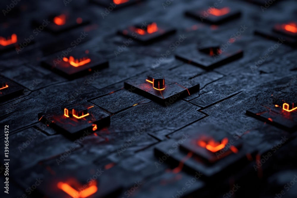 Poster Cutting-Edge AI Keyboard Interface Dark Techno Aesthetic Revealing Quantum Computing Illumination with Futuristic Neural Network Design