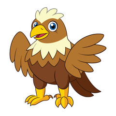 Cute Eagle Bird Cartoon Vector Icon Illustration. Animal Nature Icon Concept 