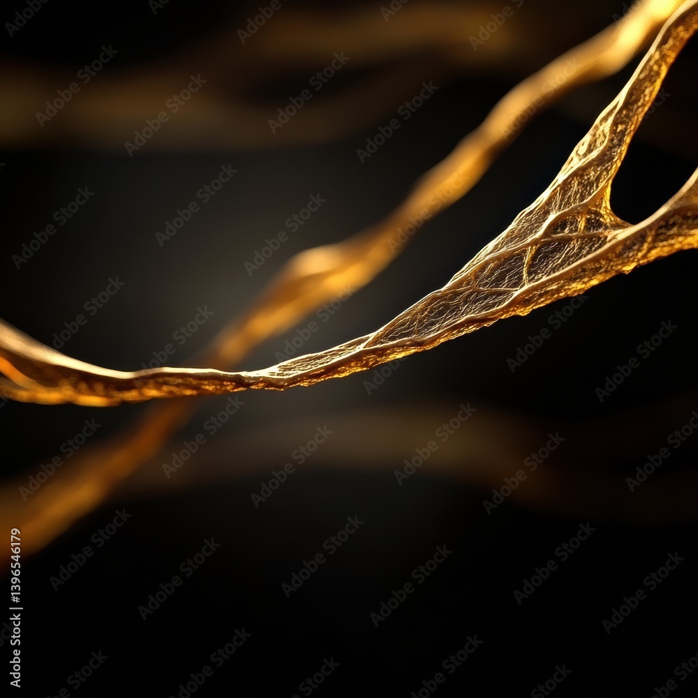 Poster Quantum Biomimicry Golden Neural Network Visualization - Advanced Molecular Design Inspiring Next-Gen Scientific Innovation and Technological Visualization
