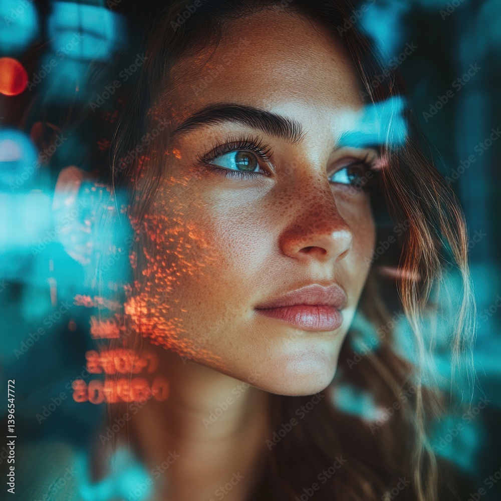 Poster Immersive Cyber Intelligence Gen Z Tech Professional Visualizing Advanced Digital Defense with Futuristic Data Projection in Cutting-Edge Security Landscape