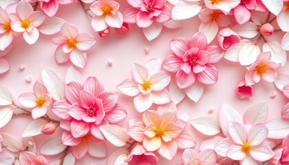 Naklejka premium Pastel floral background, delicate leaf patterns, tranquil elegance, leaves, flower