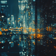 blurred city lights background, night scene, bokeh effect, modern urban vibe
