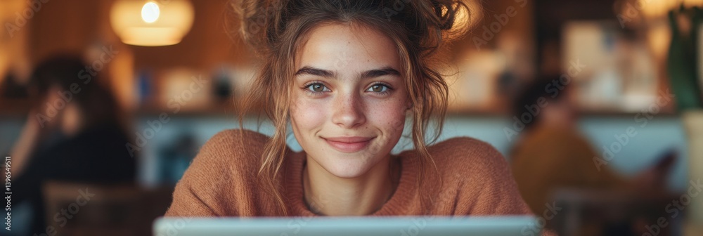 Poster hybrid learning revolution empowered gen z digital nomad exploring flexible online education in warm