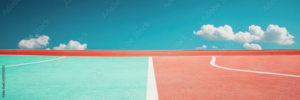 Aufkleber minimalist goal trajectory strategic performance visualization with futuristic running track design 