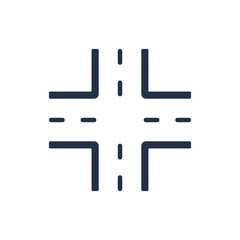 Road icon. Solid glyph series icon