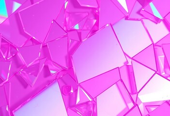 Pink purple holographic glass shards, rainbow reflections, abstract trendy texture, magical effect , pink, shards