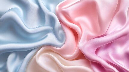 Obraz premium Silk fabric stylized illustration with smooth pastel colors. 