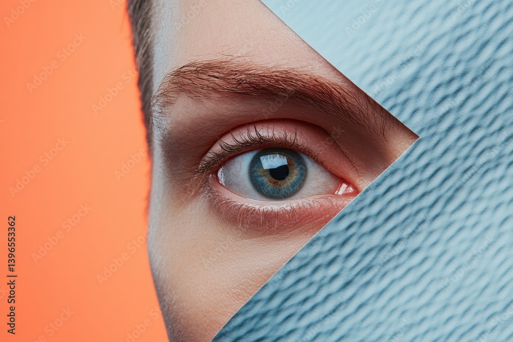 Poster take a wild guess day digital curiosity revealed - geometric color block portrait exploring percepti
