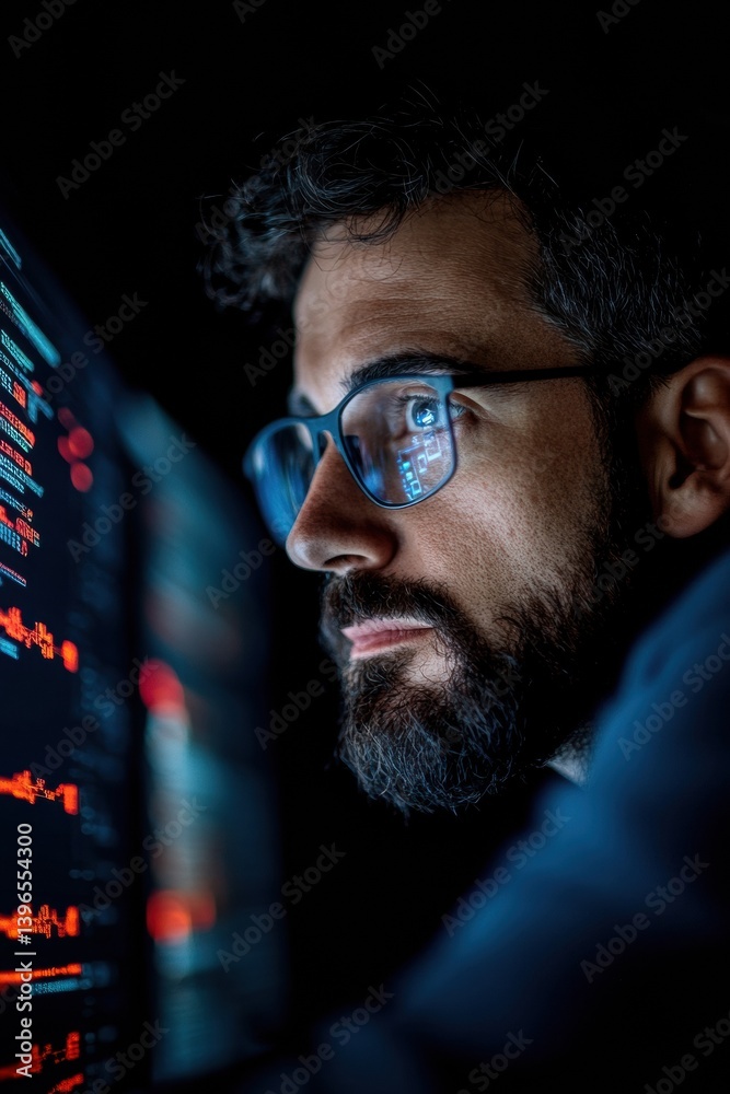 Aufkleber Futuristic AI-Driven Data Analytics Immersive Tech Professional Decoding Complex Digital Insights with Cybernetic Precision and Algorithmic Intelligence