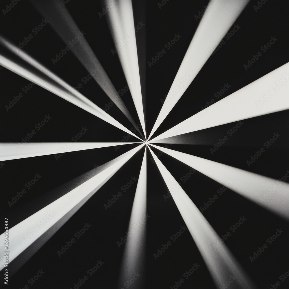Poster monochromatic burst of dynamic minimalism abstract radial geometric design exploring visual kinetics