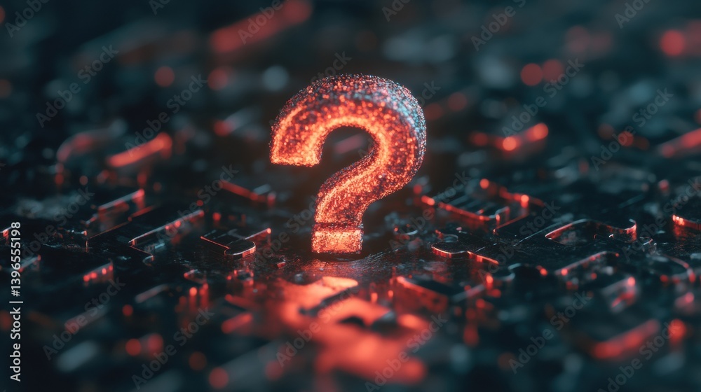 Aufkleber immersive take a wild guess day glowing cyberpunk question mark interactive puzzle experience for di