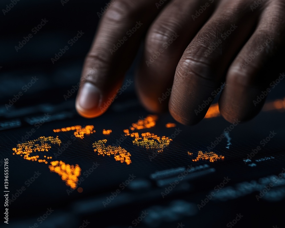 Poster Immersive Data Visualization AI-Powered Global Market Intelligence with Interactive Digital Cartography for Next-Gen Financial Strategy and Predictive Analytics