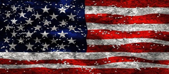 Distressed american flag, worn and weathered, symbol of resilience and patriotism