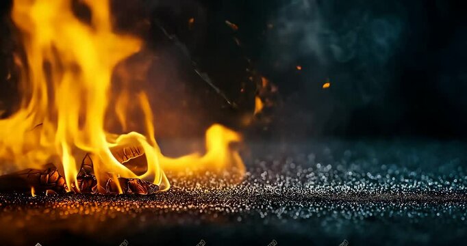 Yellow Flames Dance in Fire Overlay