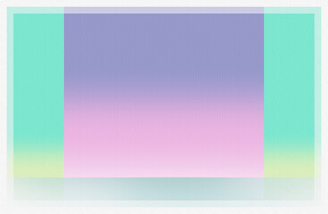 イラストの背景に使える、スタイリッシュな長方形の背景。　カラフルなパステル調。エメラルドグリーン、ラベンダー、布地テクスチャ。