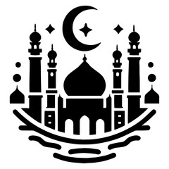 Captivating artistic mosque with elegant arches and stylish decorative patterns