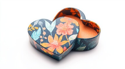 Design a heart-shaped gift box for World Gratitude Day, isolated on white