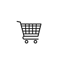Shopping cart icon minimalistic design on white background  